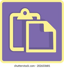 Blank paper. Flat modern web button.