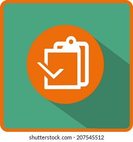 Blank paper. Flat modern web button.