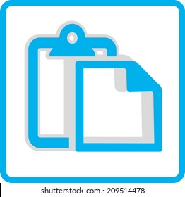 Blank paper. Flat modern web button.