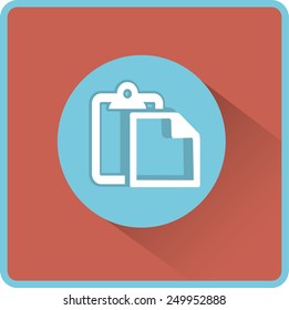Blank paper. Flat modern web button.