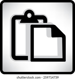 Blank paper. Flat modern web button.