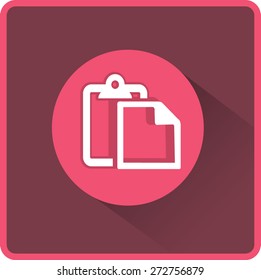 Blank paper. Flat modern web button.