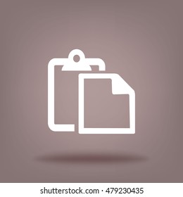 Blank paper. Flat modern web button.