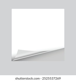 Blank paper with a folded corner, mockup design. Ideal for presentations, document templates, or stationery mockups, adding a realistic and professional touch to your project.