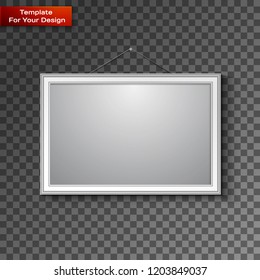 Blank paper frame on wall