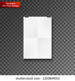 Blank paper frame on wall