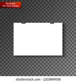 Blank paper frame on wall