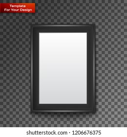 Blank paper frame on wall