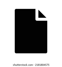 Blank paper icon in black solid style