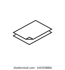 Blank Paper Icon Vector Out Line   Illustration - Vector
