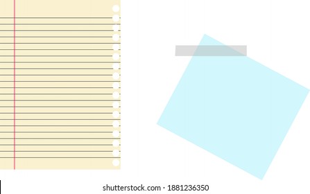 Blank paper ,illustration, vector on white background.