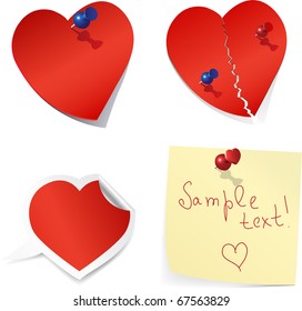 Blank Paper Love Notes. Element for design vector illustration.