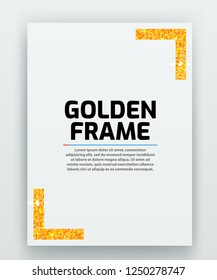Blank paper with modern gold vector frame. Metal gradient. Template for certificate. Elegant color. Premium quality. Vector illustration
