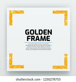 Blank paper with modern gold vector frame. Metal gradient. Template for certificate. Elegant color. Premium quality. Vector illustration