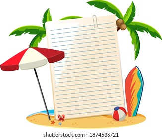 Blank paper not template summer theme illustration