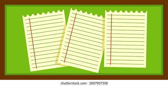 blank paper note  design isolated on green board