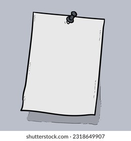 Blank paper note isolated on blue background vector modern illustrations
