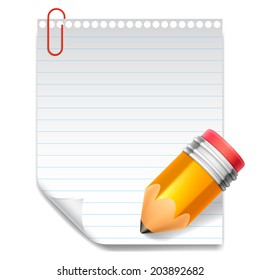 Blank paper note and pencil.