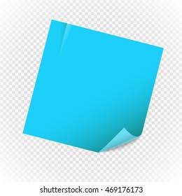 Blank paper note sheet isolated on transparent background. Template for a text