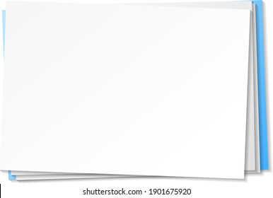 Blank paper note template on white background illustration