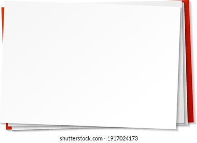 Blank paper note template on white background illustration