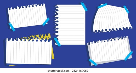 Blank paper notepad with yellow ribbon at the top corner, perfect for memo, sketch or daily note list