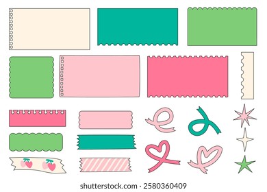 blank paper notes and photo frame and cute decoration set