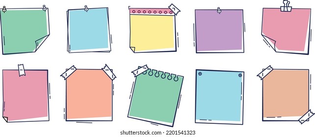 Blank Paper Notes Sticker Notepads Do Stock Vector (royalty Free 