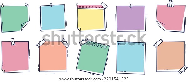 Blank Paper Notes Sticker Notepads Do Stock Vector (Royalty Free ...