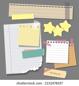 blank paper notes, vector, illustration design.
