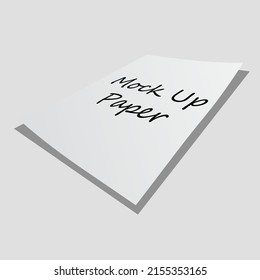 Blank paper on white background, paper mock up, EPS10 Vector.