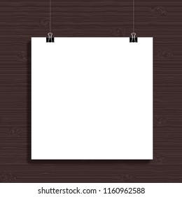 blank paper on wooden texture background vintage design vector