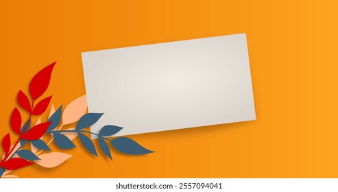  blank paper on yellow background