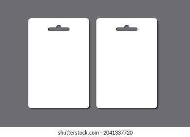 Blank paper packaging with hand tab for mockup design and branding, illustration.