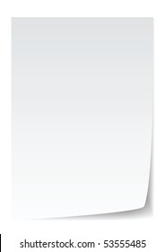 blank paper with page curl, realistic looking.