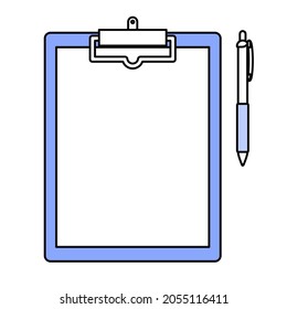 Blank paper and pen on the clipboard