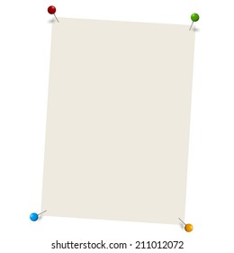 blank paper with pins