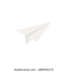 Blank paper plane 3d icon on white background isometric vector illustration