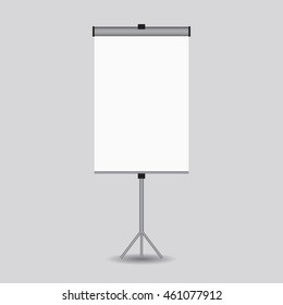 Blank paper poster on white wall. Vector eps-10.