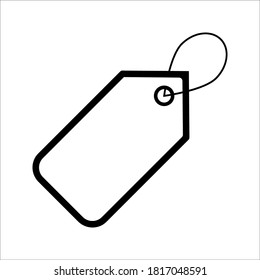 Blank paper price tag. label icon with cord