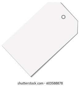 Blank paper price tag or label isolated on white background, vector illustration