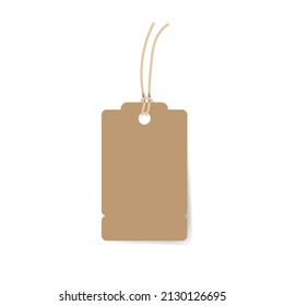 Blank paper price tags, gift tags, sale shopping labels with rope.