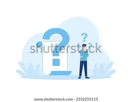 Blank paper with question mark trending concept flat illustration