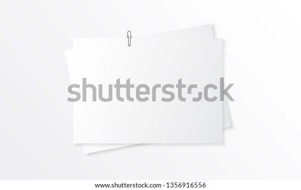 Download Blank Paper Realistic Mockup Paper Clip Stock Vector Royalty Free 1356916556 PSD Mockup Templates