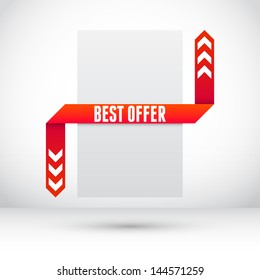 Blank paper with ribbons. Promo element