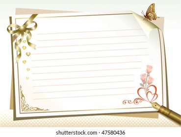 Blank paper for romantic messages