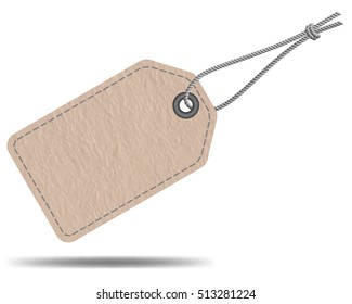 Blank Paper Sale Tag Label With String, Vector Design