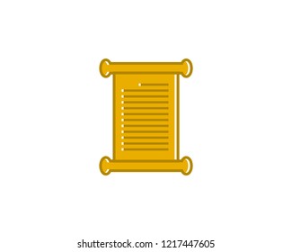 Blank Paper Scroll Icon Logo Design Element