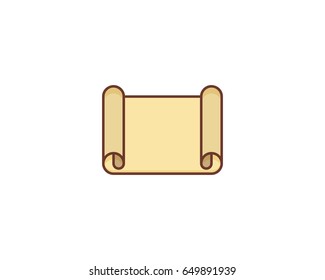 Blank Paper Scroll Icon Logo Design Element