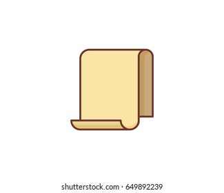 Blank Paper Scroll Icon Logo Design Element
